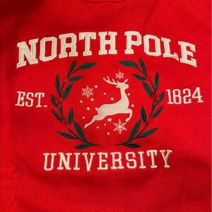 State of Mine North Pole University Red Sweatshirt. Ladies Size Small NWOT